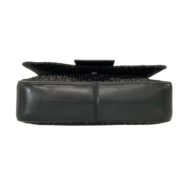 Auth DIOR/ChristianDior Street Chic/Trotter Black Dark Gray Jacquard Leather - Picture 3 of 16